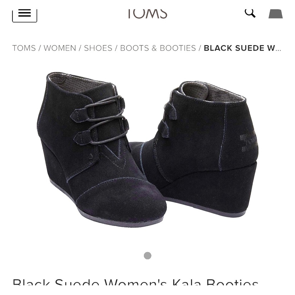 Tom’s Black Suede Kala Booties